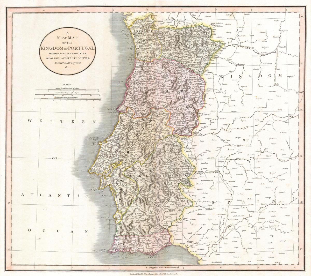 Carte historique du Portugal