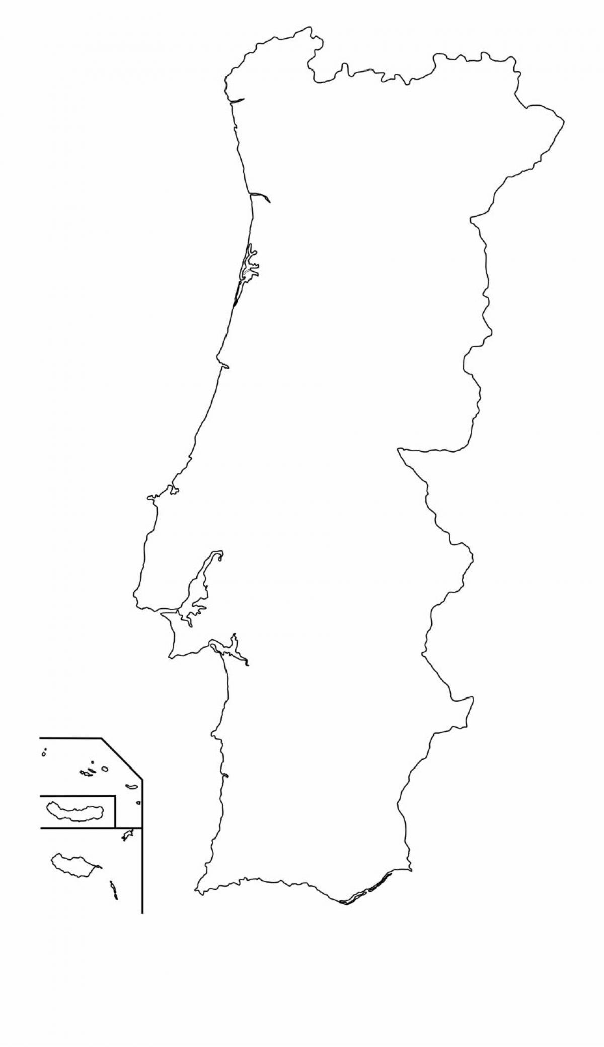Carte des contours du Portugal